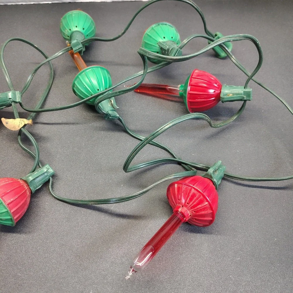 Vintage Bubble Christmas Lights Red Green Vintage Holiday Decor